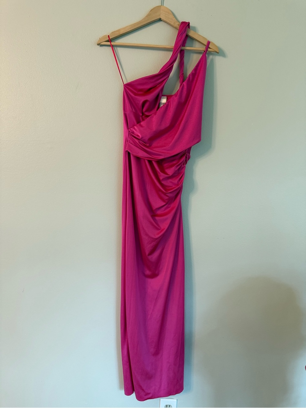 Baobab Lia One Shoulder Cutout Maxi Dress Fuchsia Pink M - Picture 4 of 9